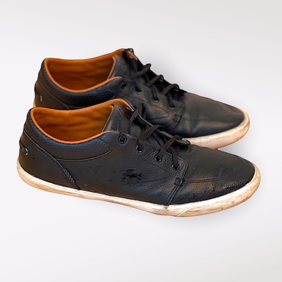 Black Lacoste leather shoes for men - Picture 3 of 4